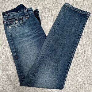 True Religion Billie Mid Rise Straight Jeans